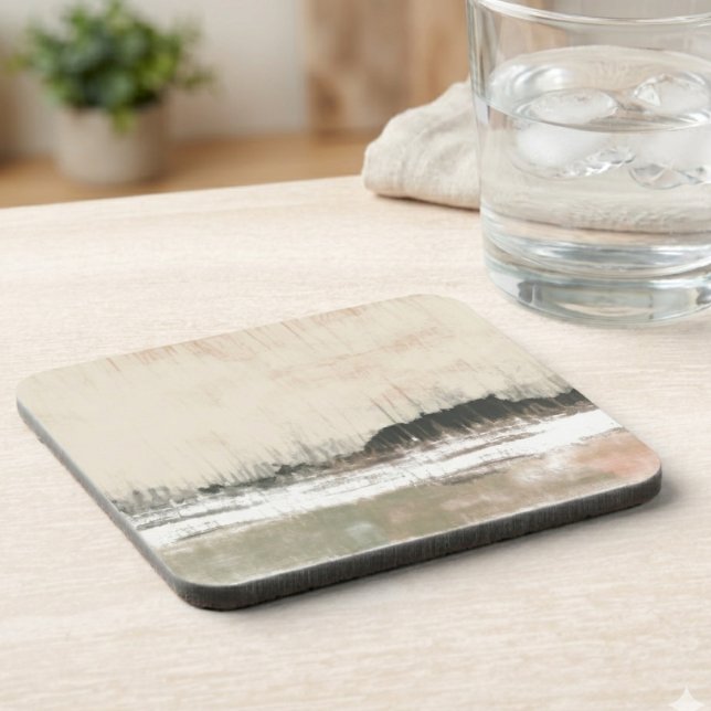 Posavasos Paisaje abstracto neutral (This neutral abstract landscape makes a soothing addition to a home as a housewarming gift.)
