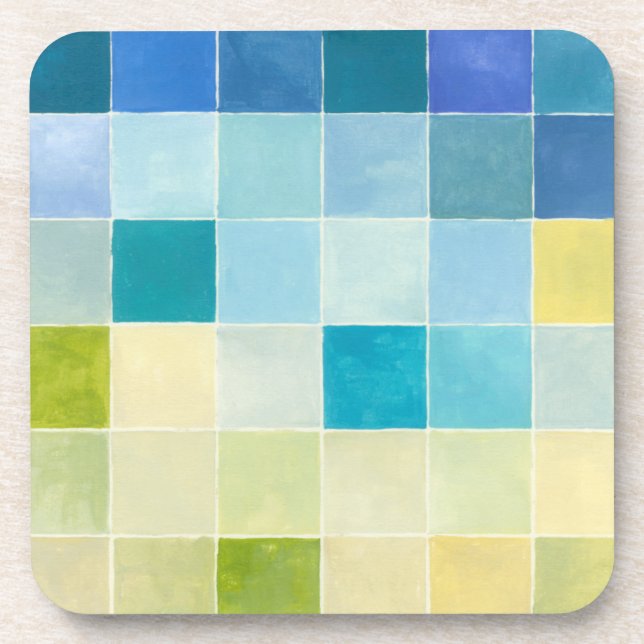 Posavasos Paisaje con plazas Pixilares Multicolores (Frente)