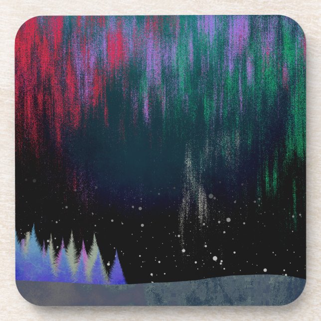 Posavasos Paisaje contemporáneo de las luces del norte (Frente)