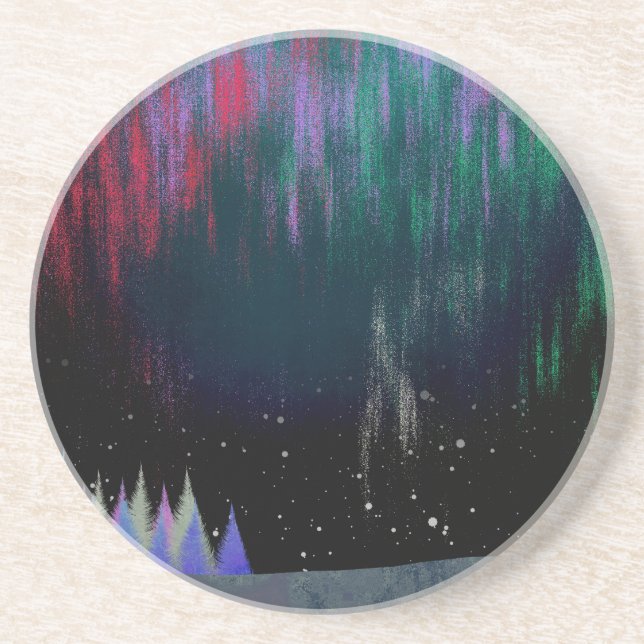 Posavasos Paisaje contemporáneo de las luces del norte (Frente)