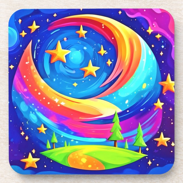 Posavasos Paisaje Cósmico: Una aventura celeste (Frente)