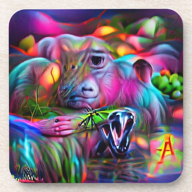 Posavasos Paisaje de ensueño vivo: Agrizoofobia (Frente)