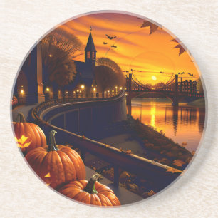 Posavasos Paisaje de Halloween Dos