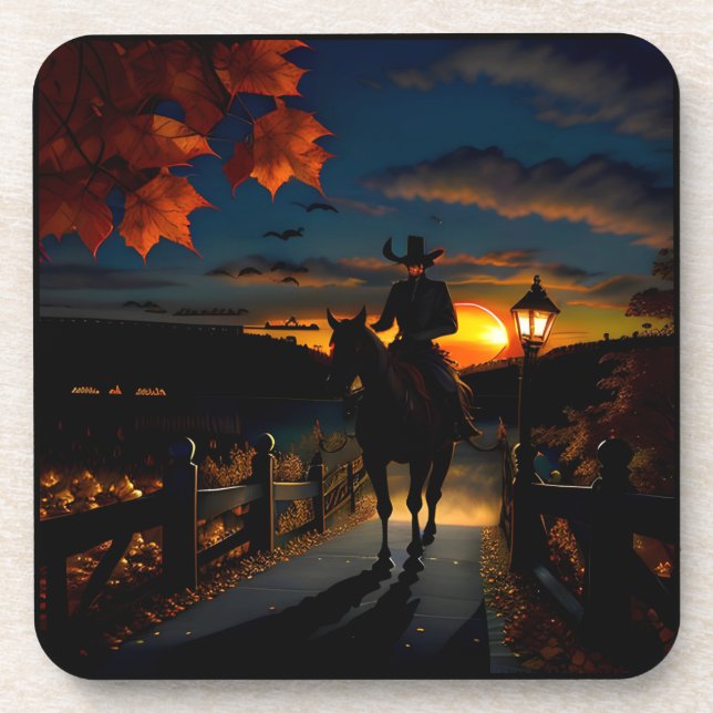 Posavasos Paisaje de Halloween Siete (Frente)