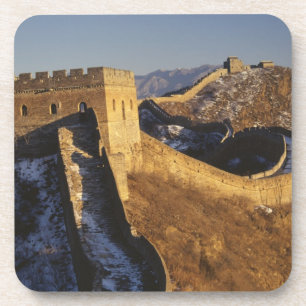 Posavasos Paisaje de la Gran Muralla bajo la puesta del sol,