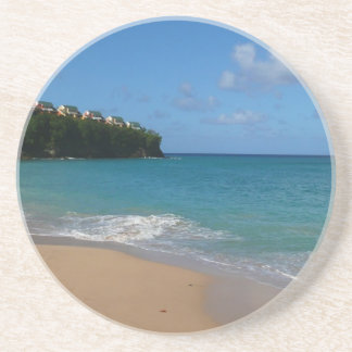 Posavasos Paisaje de vacaciones tropicales en la playa de Sa
