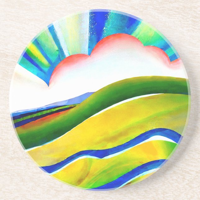Posavasos Paisaje del arcoiris Sunburst (Frente)