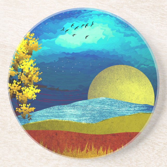 Posavasos Paisaje del cielo líquido (Frente)