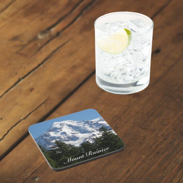 Posavasos Paisaje del Monte Rainier cubierto de nieve (In Situ)