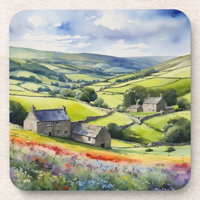 Posavasos Paisaje en Yorkshire Meadowsong (Frente)