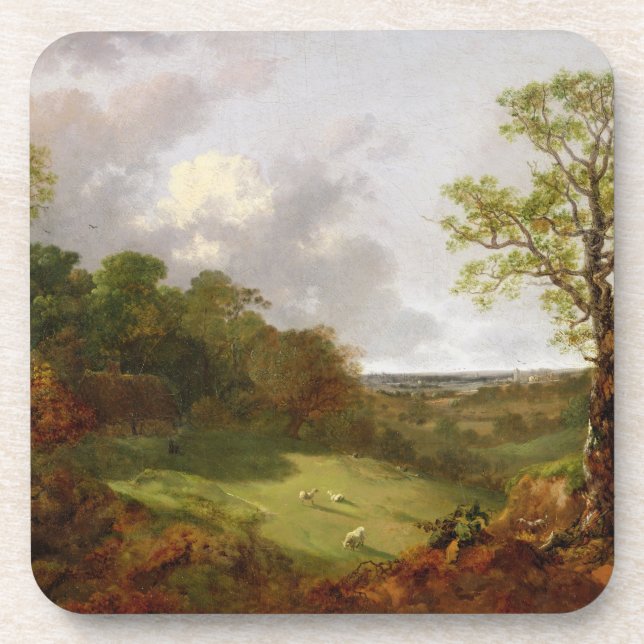 Posavasos Paisaje enselvado de Thomas Gainsborough el | con (Frente)