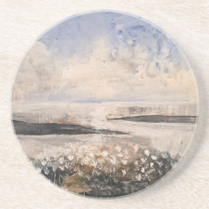 Posavasos Paisaje floral costero artístico