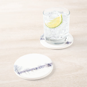 Posavasos Paisaje invernal de nieve