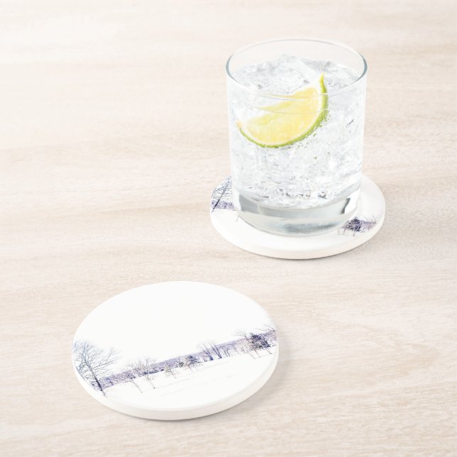 Posavasos Paisaje invernal de nieve (Lado)