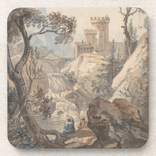 Posavasos Paisaje italiano con castillo - Paul Sandby