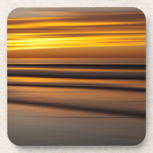 Posavasos Paisaje marino abstracto al atardecer, CA