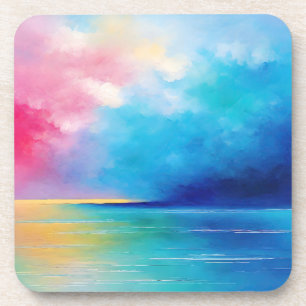 Posavasos Paisaje marino "Tarfarran" rosa y azul