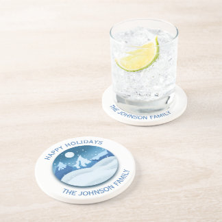 Posavasos Paisaje nevado apacible personalizado