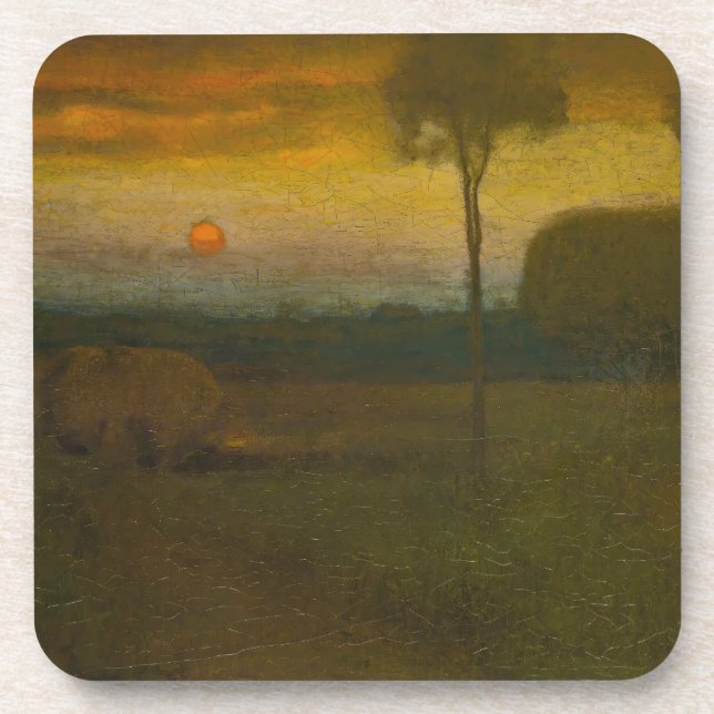Posavasos Paisaje nocturno de George Inness (1889) (Frente)