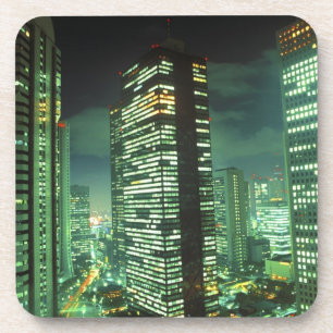 Posavasos Paisaje nocturno, Shinjuku, Tokio, Japón