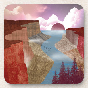 Posavasos Paisaje oceánico de Canyon