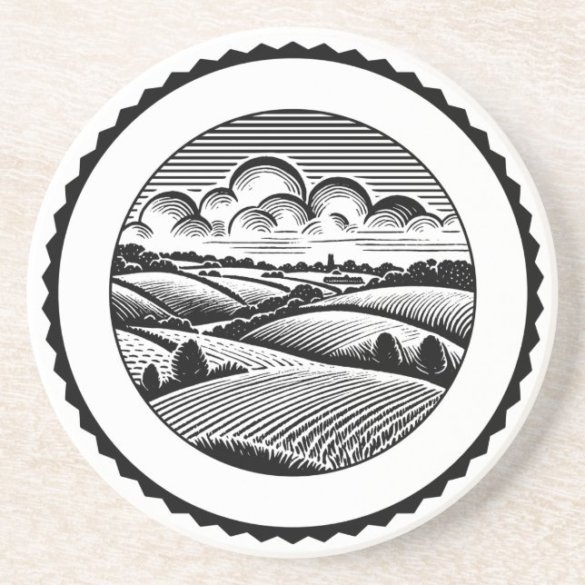 Posavasos Paisaje rural 04 (Frente)