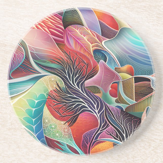 Posavasos Paisaje surrealista (Frente)