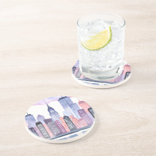 Posavasos Paisaje urbano de acuarela