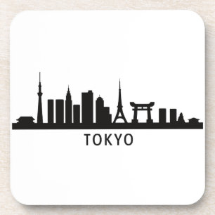Posavasos Paisaje urbano de Japón Viaje   Silueta del horizo