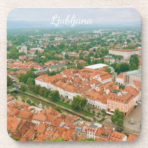 Posavasos Paisaje urbano de Ljubljana, recuerdo de viaje por
