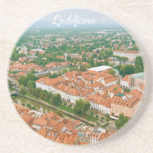 Posavasos Paisaje urbano de Ljubljana, recuerdo de viaje por