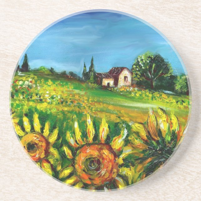 POSAVASOS PAISAJES DE LA TOSCANA > FLORES Y CAMPOS EN (Frente)