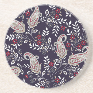 Posavasos Paisley tradicional india, patrón sin fisuras.