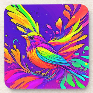 Posavasos Pájaro Arcoíris en Tierra de Dibujos Animados