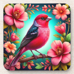 Posavasos Pájaro Colorido Posado en Rama
