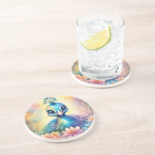 Posavasos Pájaros arcoiris Peacock 1