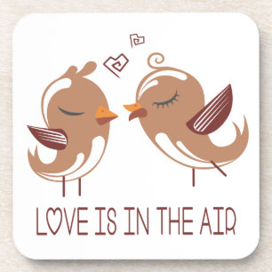 Posavasos Pájaros de Amor Marrones y Blancos - Aves de Boda