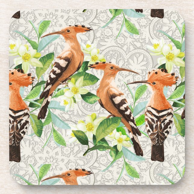 Posavasos Pájaros exóticos en cordón (Frente)