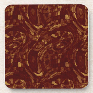 Posavasos Pájaros rojos y amarillos ondulados