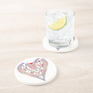 Posavasos Palabras de la escoria para beber arena del corazó