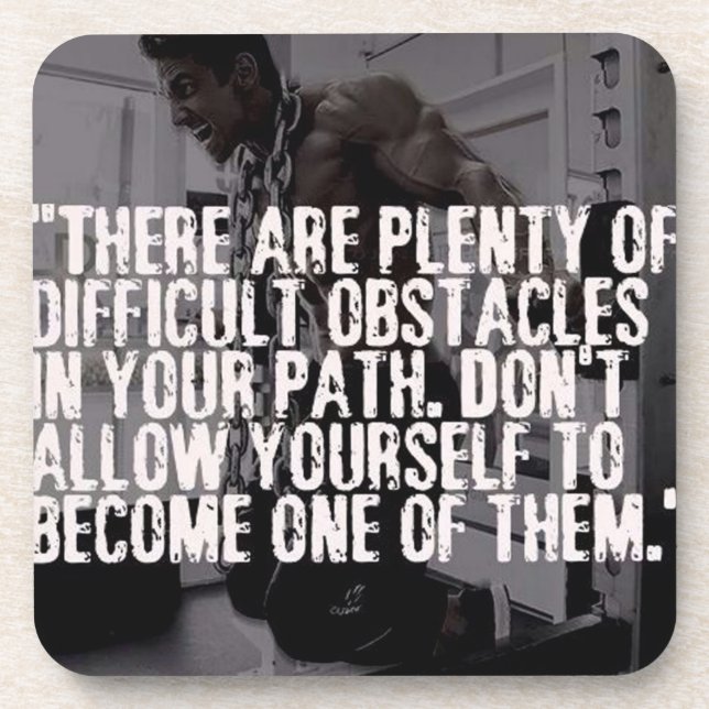 Posavasos Palabras Inspiradoras de trabajo: obstáculos (Frente)