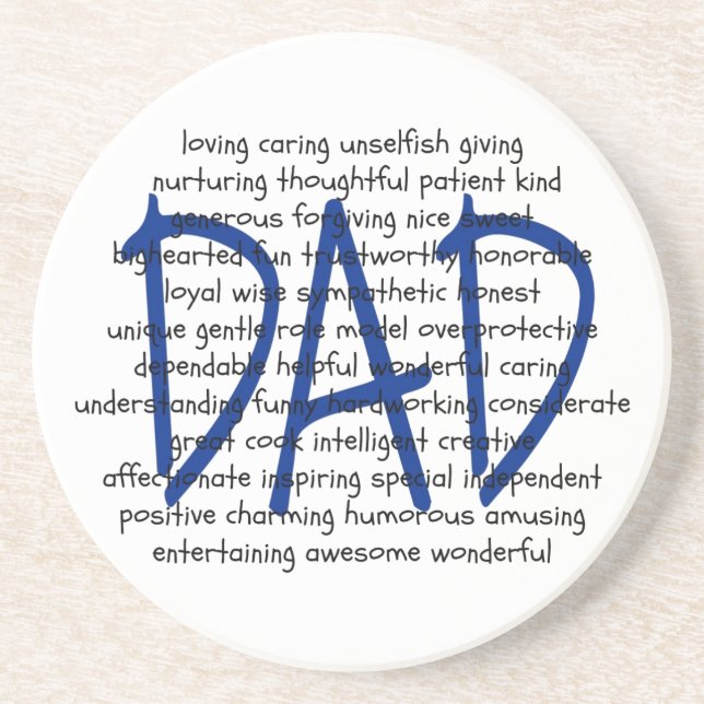 Posavasos Palabras para describir a papá (Frente)