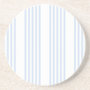 Posavasos Pale blue and white five stripes pattern