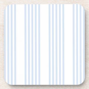 Posavasos Pale blue and white five stripes pattern