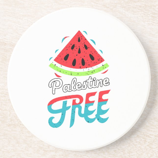 Posavasos Palestina Libre de sandías en rebanadas pacíficas  (Frente)