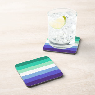 Posavasos Paleta de la bandera de hombres gays inclusiva tra