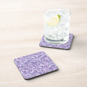 Posavasos Pálido Lila Y Morado Emparchado Terrazo Parcheado