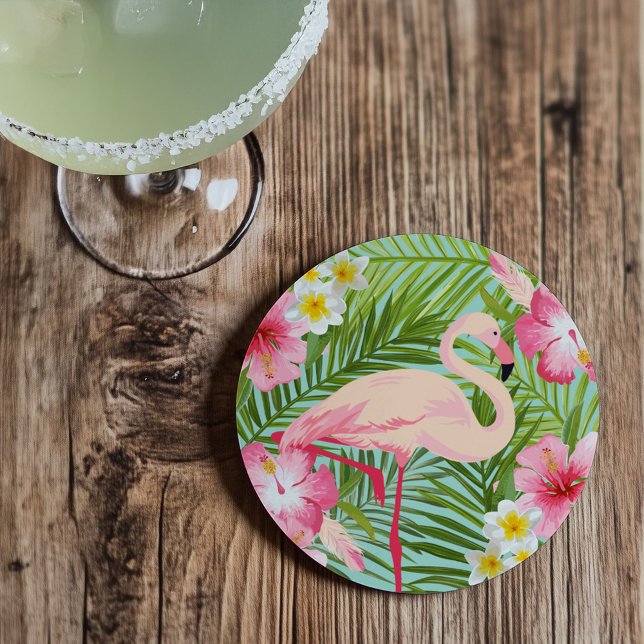 Posavasos Palm Floral Tropical Rosa Flamingo Sale Verano (Subido por el creador)