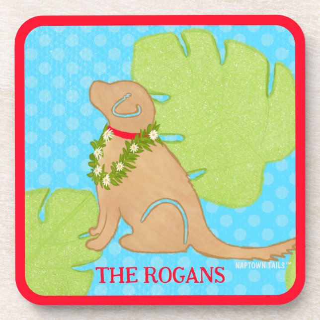 Posavasos Palm Leaf Island Golden Dog 2 (Frente)