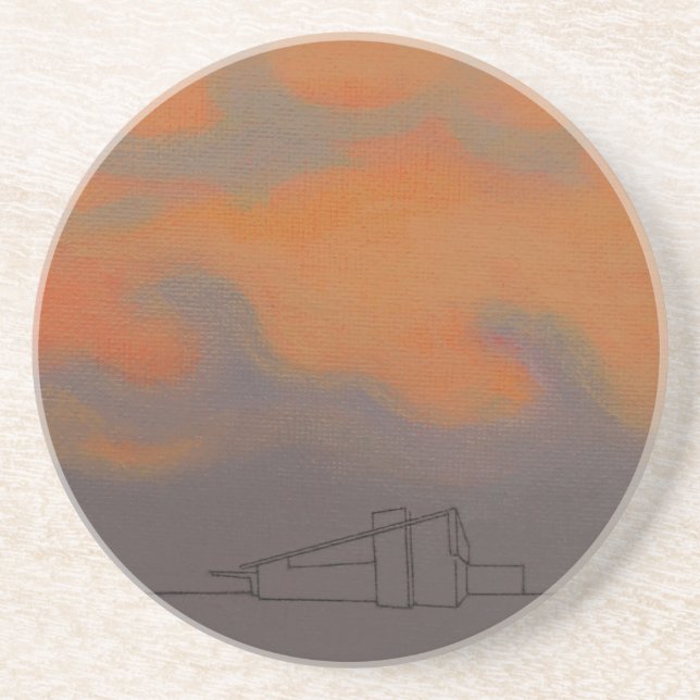 Posavasos Palm Springs Alexander Under un Naranja Sky Dinner (Frente)